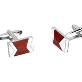 Maxbell Mens Business Formal Suit Brass Red Wooden French Cufflinks Fashion Jewelry