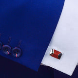 Maxbell Mens Business Formal Suit Brass Red Wooden French Cufflinks Fashion Jewelry