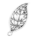 Maxbell 20Pcs Hollow Alloy Leaf Pendant 4x1.6cm Jewelry DIY Making Necklace Keyring