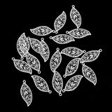 Maxbell 20Pcs Hollow Alloy Leaf Pendant 4x1.6cm Jewelry DIY Making Necklace Keyring