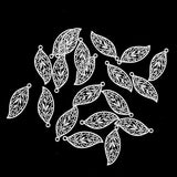 Maxbell 20Pcs Hollow Alloy Leaf Pendant 4x1.6cm Jewelry DIY Making Necklace Keyring