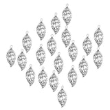 Maxbell 20Pcs Hollow Alloy Leaf Pendant 4x1.6cm Jewelry DIY Making Necklace Keyring