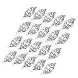 Maxbell 20Pcs Hollow Alloy Leaf Pendant 4x1.6cm Jewelry DIY Making Necklace Keyring