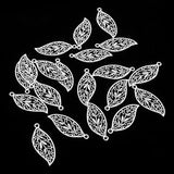 Maxbell 20Pcs Hollow Alloy Leaf Pendant 4x1.6cm Jewelry DIY Making Necklace Keyring