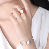 Maxbell Fashion Retractable Bangle Heart Foldable Finger Ring Bracelet Gold