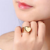 Maxbell Fashion Retractable Bangle Heart Foldable Finger Ring Bracelet Gold
