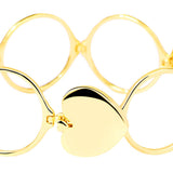 Maxbell Fashion Retractable Bangle Heart Foldable Finger Ring Bracelet Gold