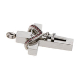 Maxbell Double Cross with Crystal Stainless Steel Cremation Family Keepsake Grandma