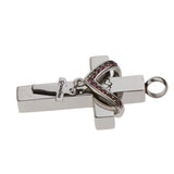 Maxbell Double Cross with Crystal Stainless Steel Cremation Family Keepsake Grandma