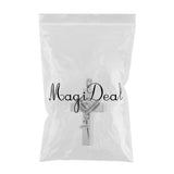 Maxbell Double Cross with Crystal Stainless Steel Cremation Family Keepsake Grandma