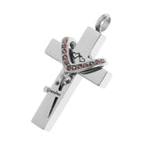 Maxbell Double Cross with Crystal Stainless Steel Cremation Family Keepsake Grandma