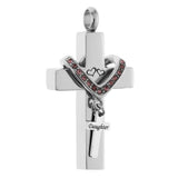 Maxbell Double Cross with Crystal Stainless Steel Cremation Family Keepsake Daughter