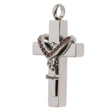Maxbell Double Cross with Crystal Stainless Steel Cremation Family Keepsake Daughter