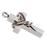 Maxbell Double Cross with Crystal Stainless Steel Cremation Family Keepsake Daughter