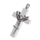 Maxbell Double Cross with Crystal Stainless Steel Cremation Family Keepsake Daughter