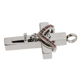 Maxbell Double Cross with Crystal Stainless Steel Cremation Family Keepsake Uncle