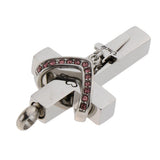 Maxbell Double Cross with Crystal Stainless Steel Cremation Family Keepsake Uncle