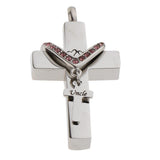Maxbell Double Cross with Crystal Stainless Steel Cremation Family Keepsake Uncle