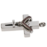 Maxbell Double Cross with Crystal Stainless Steel Cremation Family Keepsake Aunt