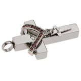 Maxbell Double Cross with Crystal Stainless Steel Cremation Family Keepsake Aunt