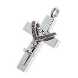 Maxbell Double Cross with Crystal Stainless Steel Cremation Family Keepsake Aunt