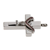 Maxbell Double Cross with Crystal Stainless Steel Cremation Family Keepsake Husband