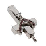 Maxbell Double Cross with Crystal Stainless Steel Cremation Family Keepsake Husband