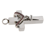 Maxbell Double Cross with Crystal Stainless Steel Cremation Family Keepsake Husband