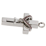 Maxbell Double Cross with Crystal Stainless Steel Cremation Family Keepsake Wife