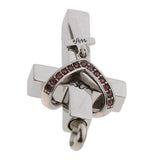 Maxbell Double Cross with Crystal Stainless Steel Cremation Family Keepsake Wife