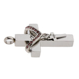 Maxbell Double Cross with Crystal Stainless Steel Cremation Family Keepsake Wife