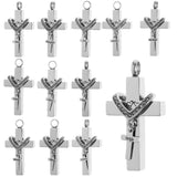 Maxbell Cross Crystal Stainless Steel Urn Cremation Family Keepsake Pendant Dad