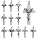 Maxbell Cross Crystal Stainless Steel Urn Cremation Family Keepsake Pendant Dad