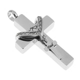 Maxbell Cross Crystal Stainless Steel Urn Cremation Family Keepsake Pendant Dad