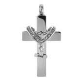 Maxbell Cross Crystal Stainless Steel Urn Cremation Family Keepsake Pendant Dad