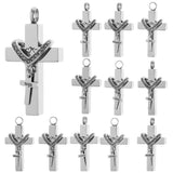 Maxbell Cross Crystal Stainless Steel Urn Cremation Family Keepsake Pendant Dad