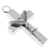Maxbell Cross Crystal Stainless Steel Urn Cremation Family Keepsake Pendant Mom
