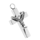 Maxbell Cross Crystal Stainless Steel Urn Cremation Family Keepsake Pendant Mom