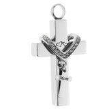 Maxbell Cross Crystal Stainless Steel Urn Cremation Family Keepsake Pendant Mom