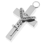 Maxbell Cross Crystal Stainless Steel Urn Cremation Family Keepsake Pendant Mom