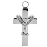 Maxbell Cross Crystal Stainless Steel Urn Cremation Family Keepsake Pendant Mom
