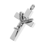 Maxbell Cross Crystal Stainless Steel Urn Cremation Family Keepsake Pendant Grandma