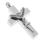 Maxbell Cross Crystal Stainless Steel Urn Cremation Family Keepsake Pendant Grandma
