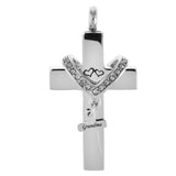 Maxbell Cross Crystal Stainless Steel Urn Cremation Family Keepsake Pendant Grandma