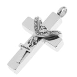 Maxbell Cross Crystal Stainless Steel Urn Cremation Family Keepsake Pendant Grandma