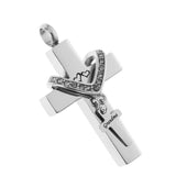 Maxbell Cross Crystal Stainless Steel Urn Cremation Family Keepsake Pendant Grandma