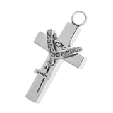 Maxbell Cross Crystal Stainless Steel Urn Cremation Family Keepsake Pendant Grandpa