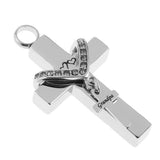 Maxbell Cross Crystal Stainless Steel Urn Cremation Family Keepsake Pendant Grandpa