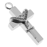 Maxbell Cross Crystal Stainless Steel Urn Cremation Family Keepsake Pendant Brother