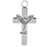 Maxbell Cross Crystal Stainless Steel Urn Cremation Family Keepsake Pendant Brother
